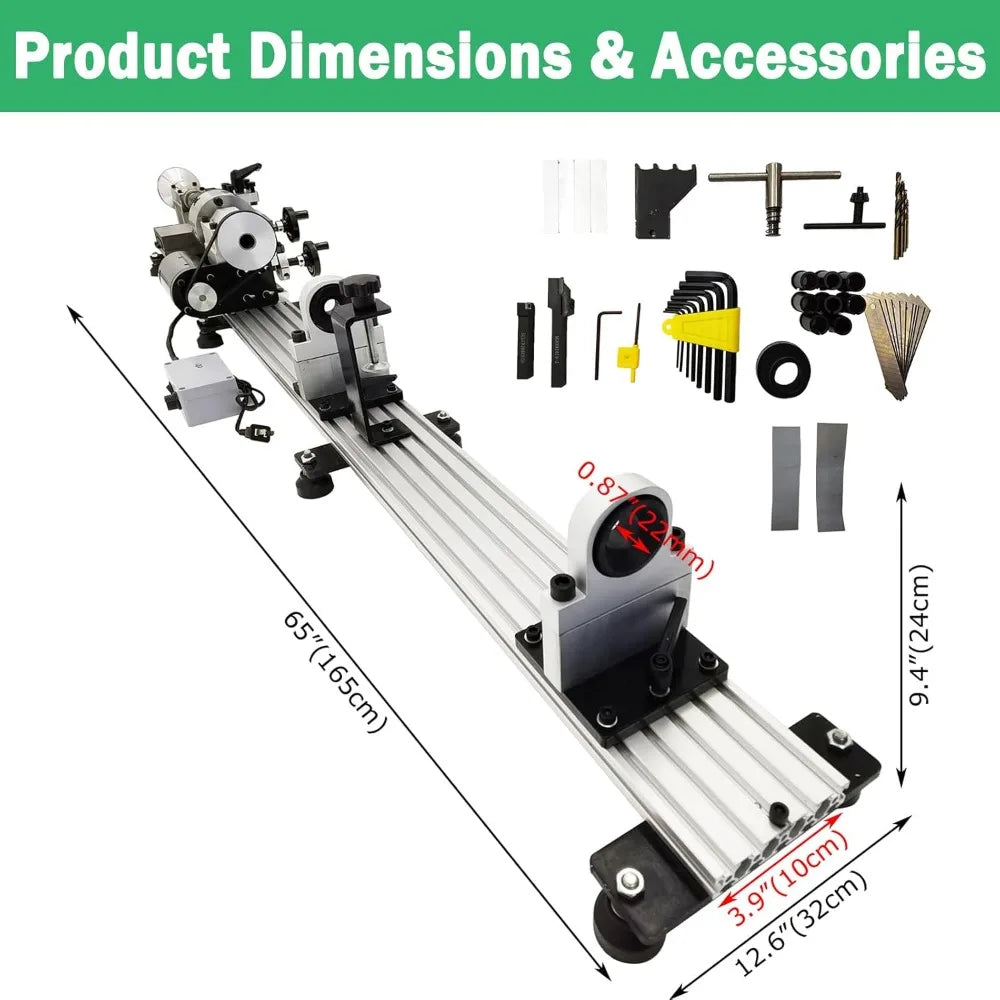 450W Pool Cue Lathe 0-2000RPM Billiard Cue Lathe Machine 0.87" Spindle Hole for Billiard Stick Repairing Turning Drilling