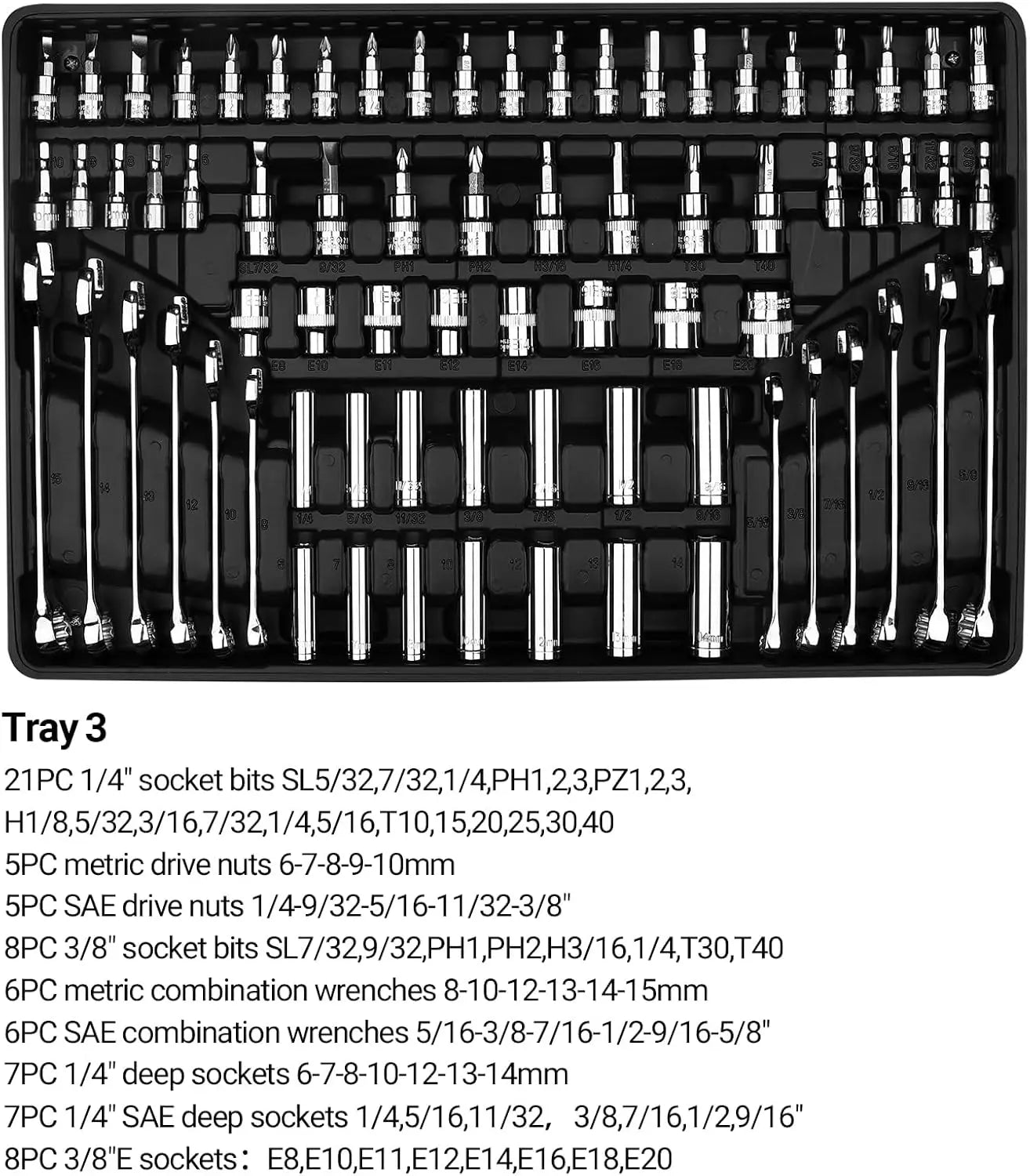 DEKO Mechanic Hand Tools Kit and Socket Sets 234Piece 1/2 1/4 3/8 Inch Ratchet Wrench Auto Tool Box Set for Car and Home Repair