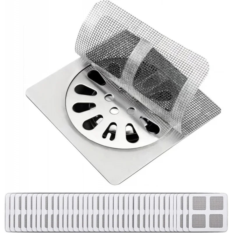 30 Pcs Disposable Shower Drain Catcher, Sink Drain Strainer,Drain Covers Suitable Bathroom, Bath, Kitchen Sink(4X 4)