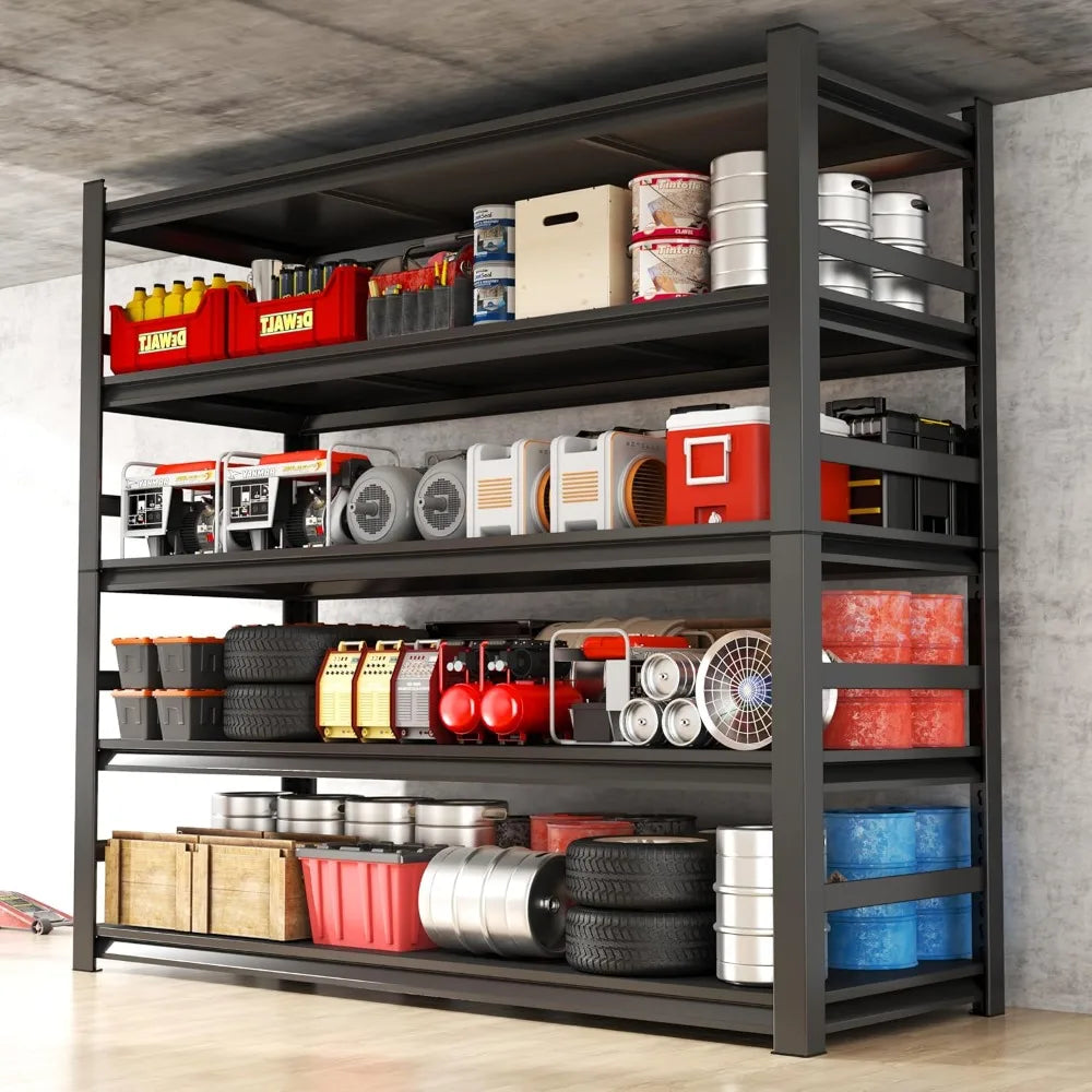 87" Heavy Duty 5-Tier Garage Shelving Unit - Adjustable Steel Storage Rack, Easy Assembly, 3000LB Capacity