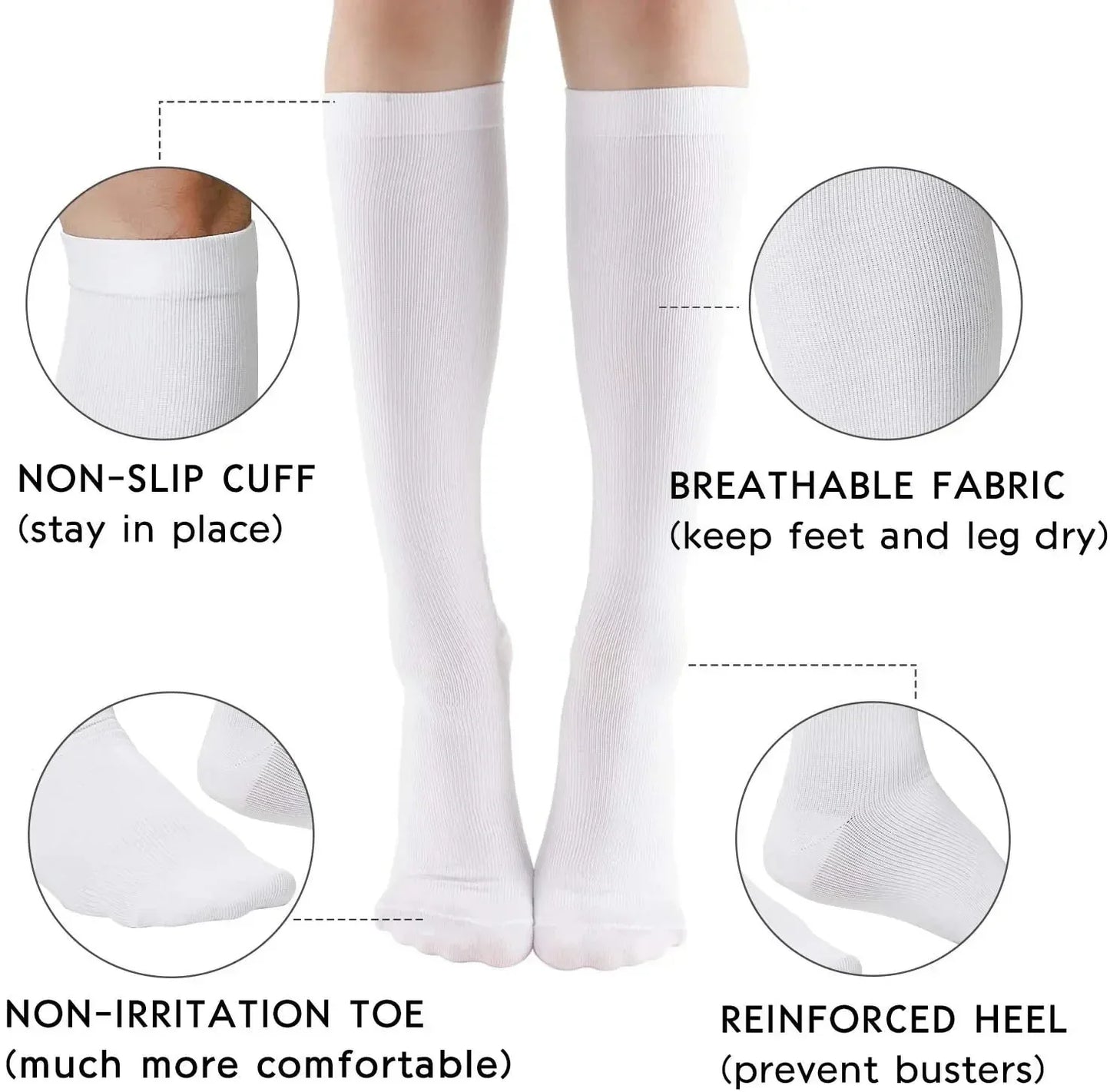 3/6/7Calf Compression Socks Men Medical Varicose Veins Diabetes Edema Sports Socks Running Football Basketball Riding Knee Socks