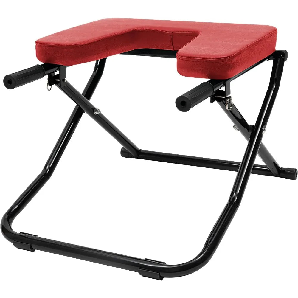 Foldable Yoga Headstand Bench Inversion Chair with Comfortable Panel for Practice Head Stand Shoulderstand and Strength Training