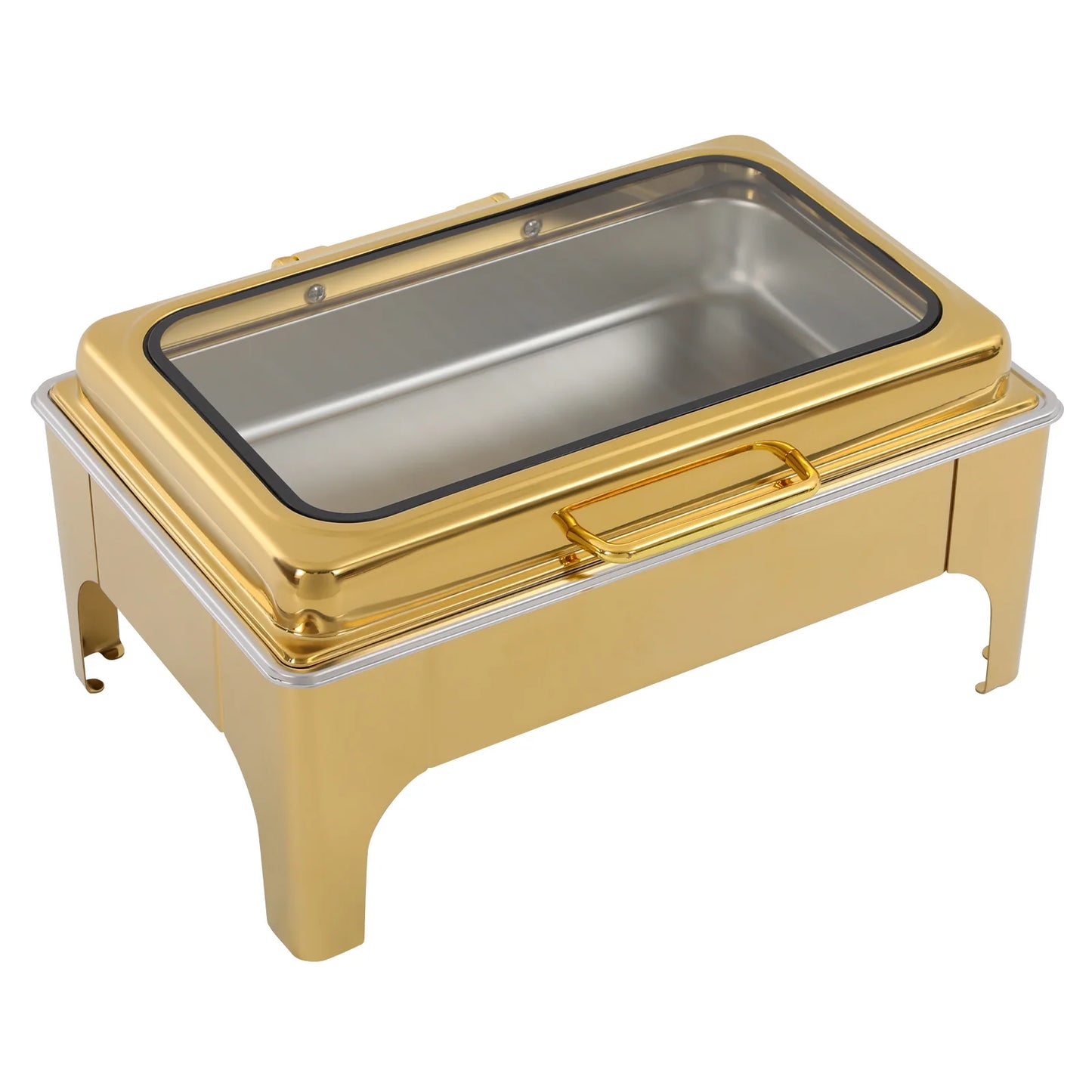 Gold 9L Stainless Steel Chafing Dish Buffet Warmer Buffet Server and Warmer for Home Catering Restaurants