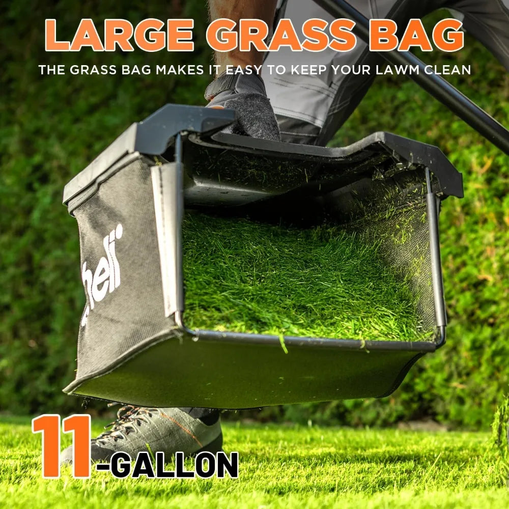 18" Electric Lawn Mower for Garden Yards, Lightweight Cordless Lawn Mower Brushless with 6-Position Height Adjustment