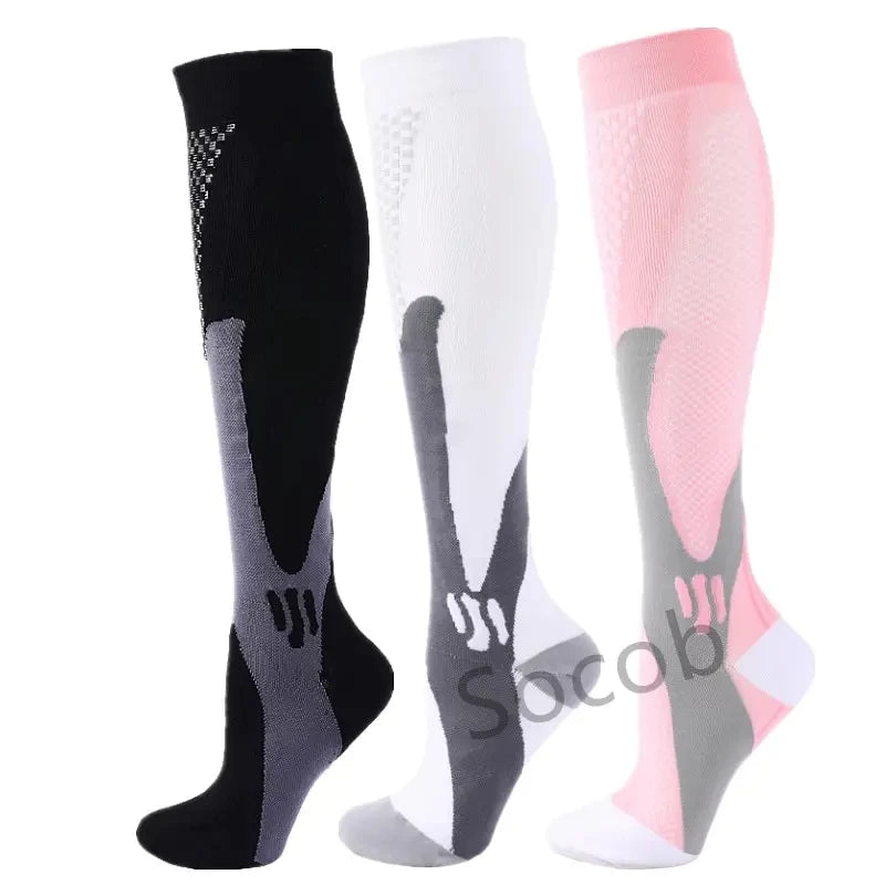 3/6/7Calf Compression Socks Men Medical Varicose Veins Diabetes Edema Sports Socks Running Football Basketball Riding Knee Socks
