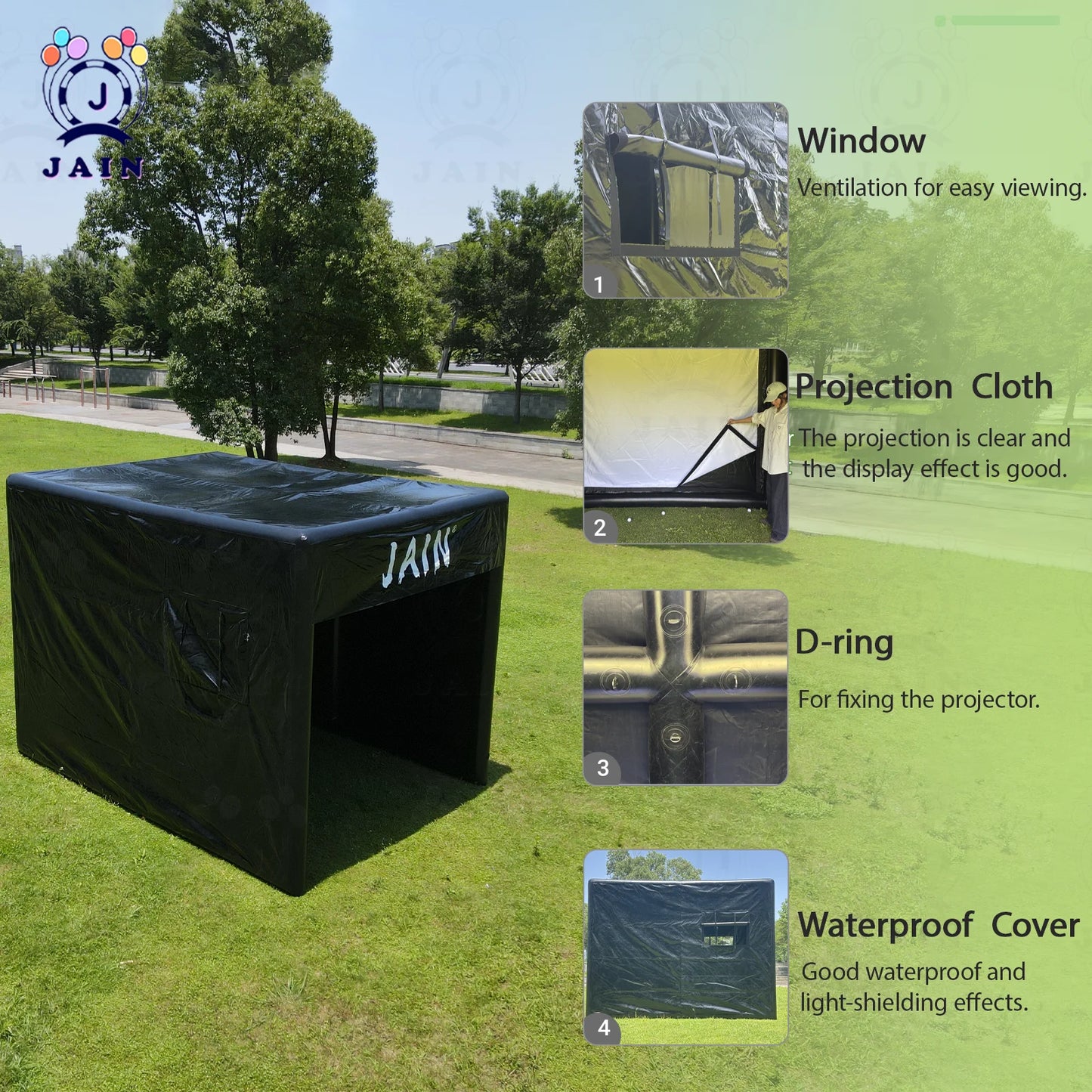 US Stock 13ft Inflatable Golf Simulator Tent For Practice Swing With Screen PVC Inflatable Driving Range For Outdoor Training