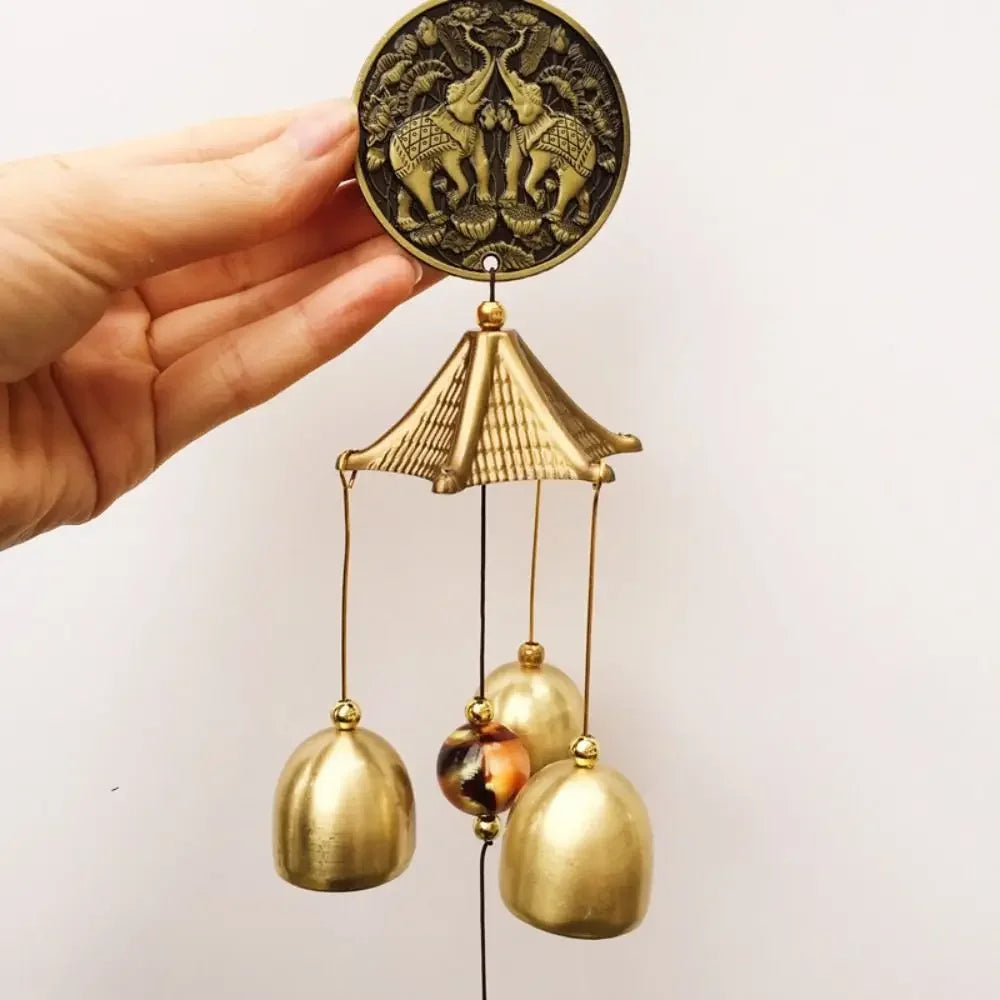 Retro Wind Chimes Copper Wind Bell Hanging Pendants Garden Decorations Outdoor Oriental Lucky Pendants