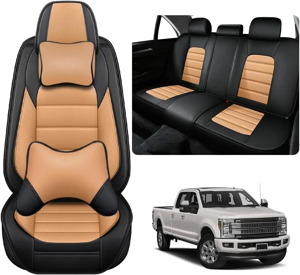 Seat Covers Fit for Toyota Tacoma 2006-2024, Waterproof Nappa Leather Full Coverage Truck Seat Cover, Muscle Sport Style Auto In