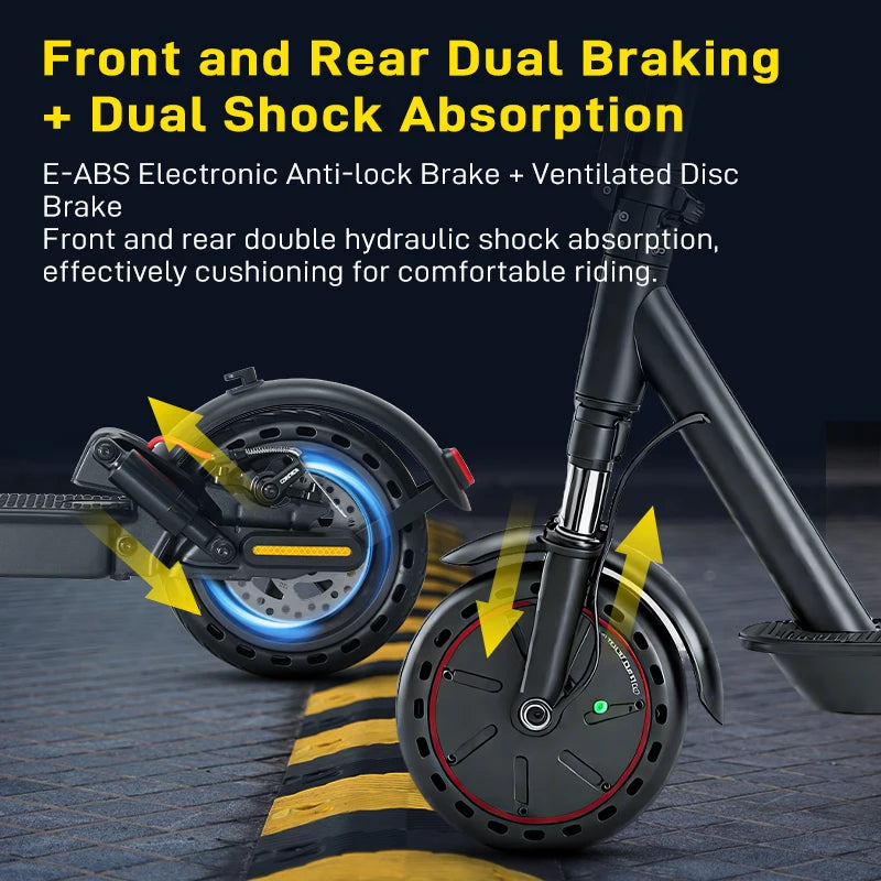 Mankeel MK085 Pro Folding Electric Scooter 350W 19Miles Range Dual Shock Absorber 36V 10.4Ah 10" Tires Escooter Max Speed 19MPH