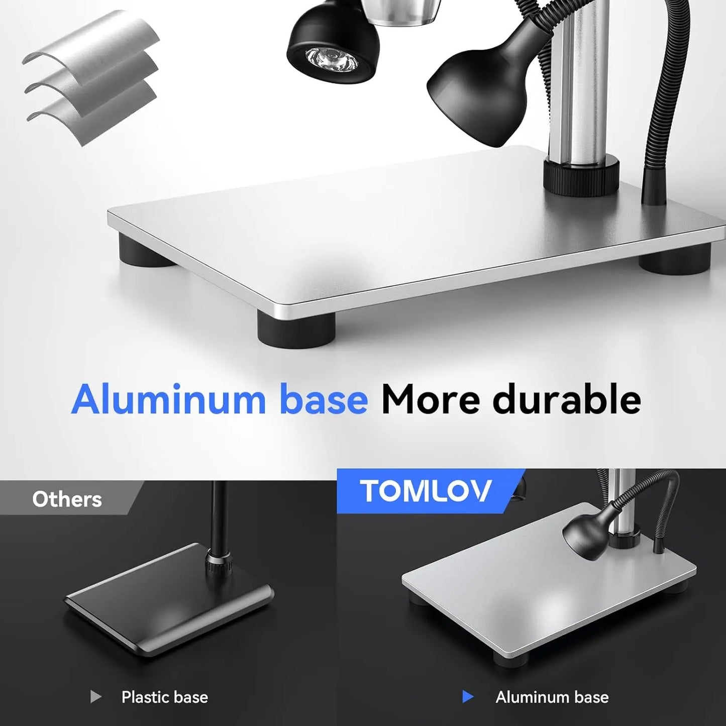 TOMLOV 1000X DM4S Digital Microscope:4.3" LCD,USB,LED, Metal Stand,PC, Photo/Video,SD Card,microscope Camera