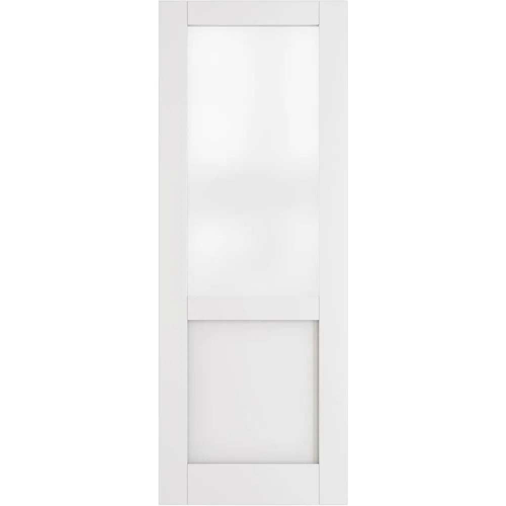 30 Inch X 80 Inch French Interior Door Half Lite Frosted Glass Pantry Door Panels Closet and Bathroom Single Door Slab