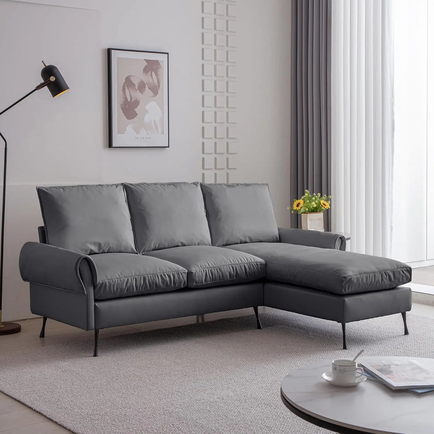 81" Sectional Couches for Living Room, Modern Sectional Sofa Couch with Reversible Chaise Lounge, Couch for Living Room
