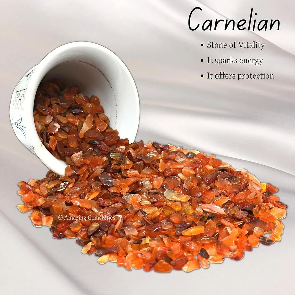 Carnelian Crystal Chips Natural Aquarium Gravel Tumbled Stones Fish Tank Decor Authentic Gemstones Bulk Aquarium Rocks
