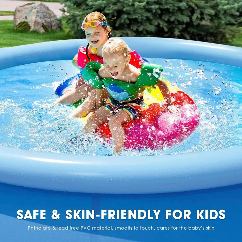 Inflatable Swimming Pool, Round Inflatable Pools Adult Above Ground, Blow up Pool, Top Ring Summer Water Party Pools, Outdoor Po