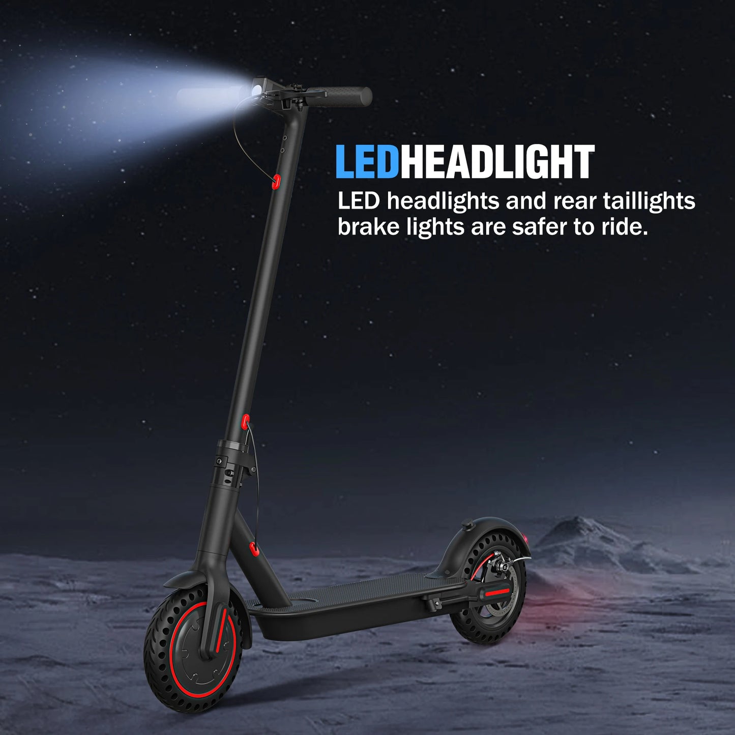 Lightweight Commuter Electric Scooter for Adults with Explosion Proof Tires Dual Brake System and APP Support