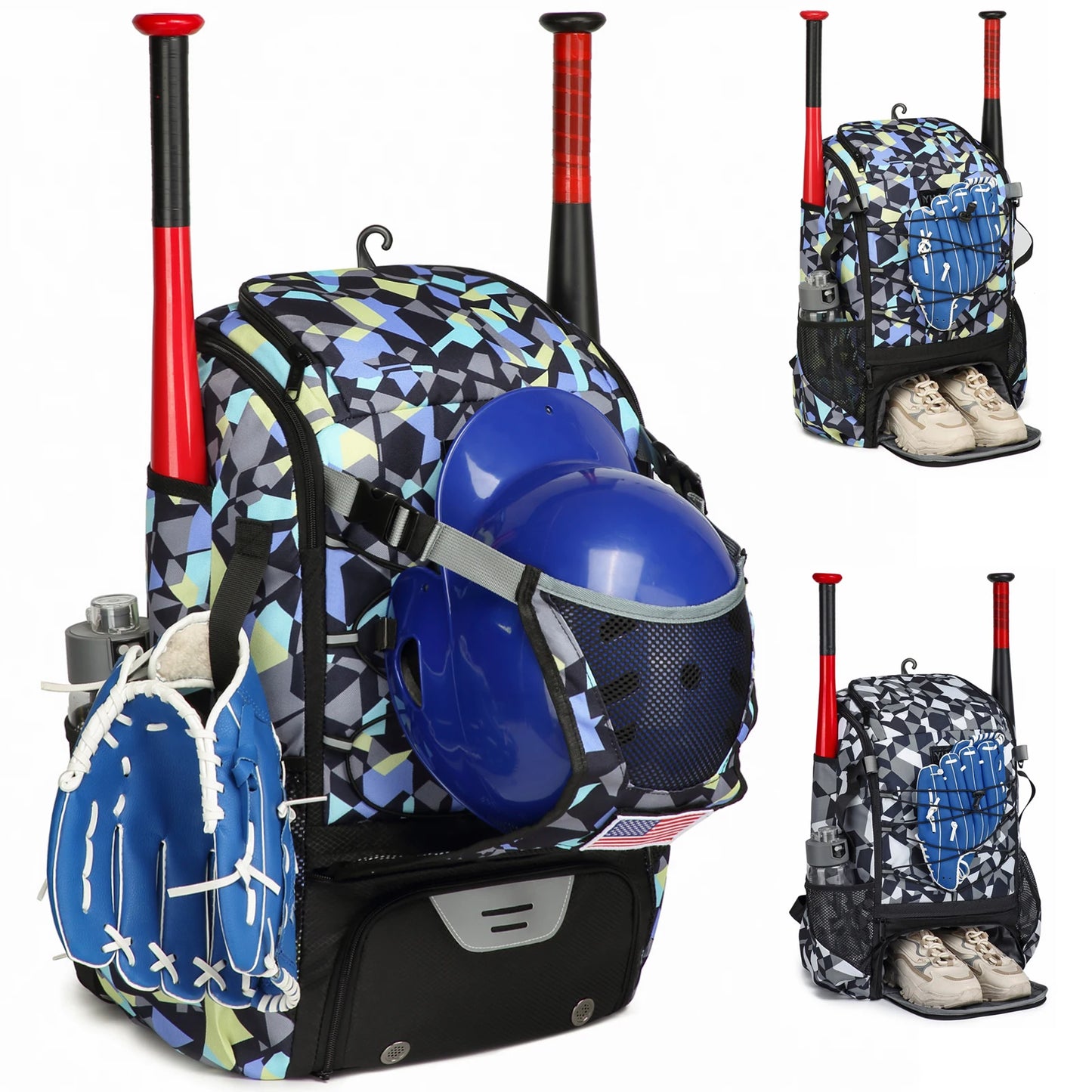 Softball Equipment Bag Baseball Backpack with Shoe Compartment Softball Bag for Youth Large Capacity Sport Baseball Backpack