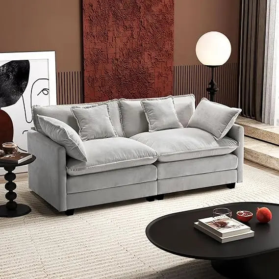 Modern 77" Sectional Loveseat Sofa, Comfortable 2-Seat Couch for Living Spaces and Apartments