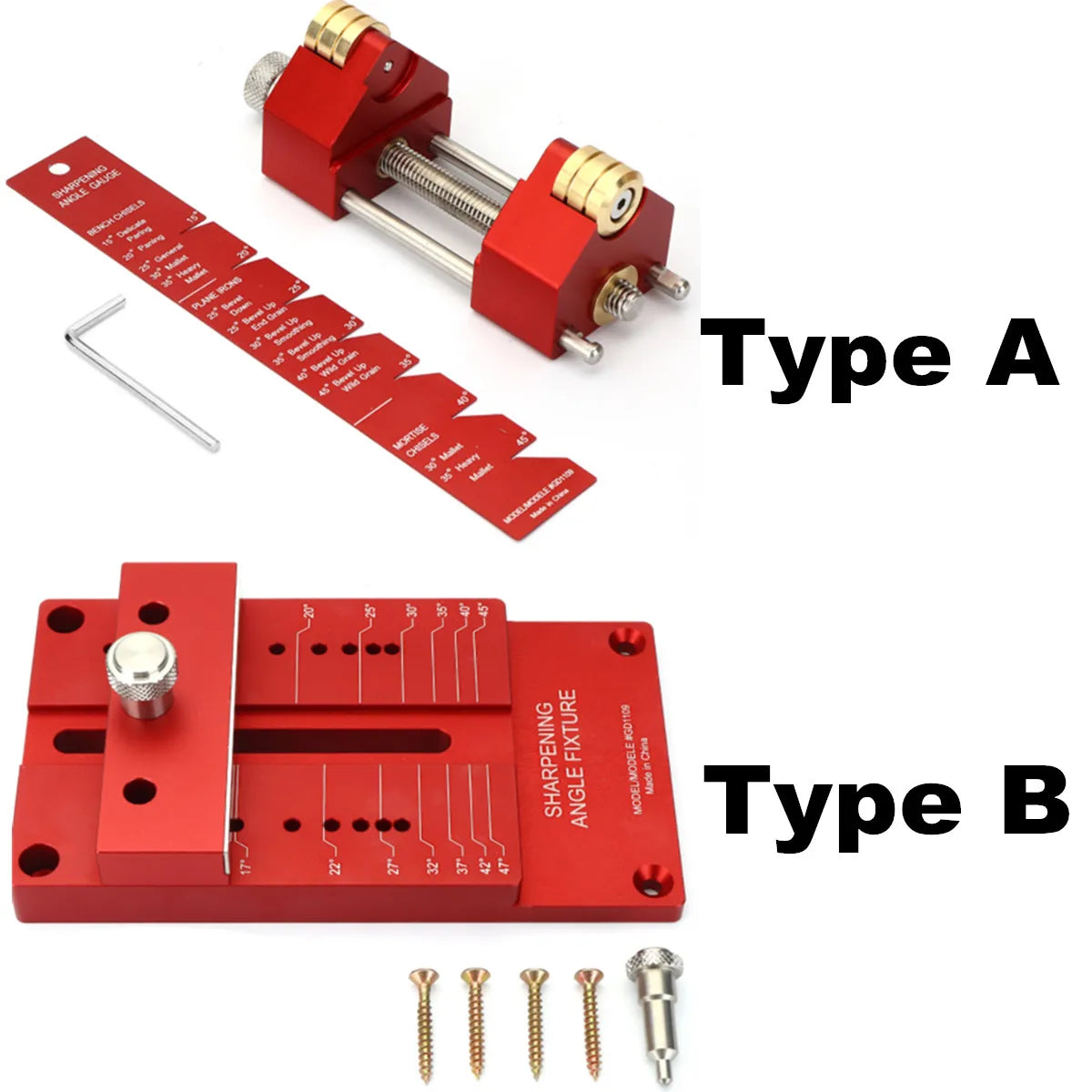 GD1109 Sharpening System Two Types Honing Guide Sharpening Holder Angle Fixture Angle Gauge for Woodworking Chisel