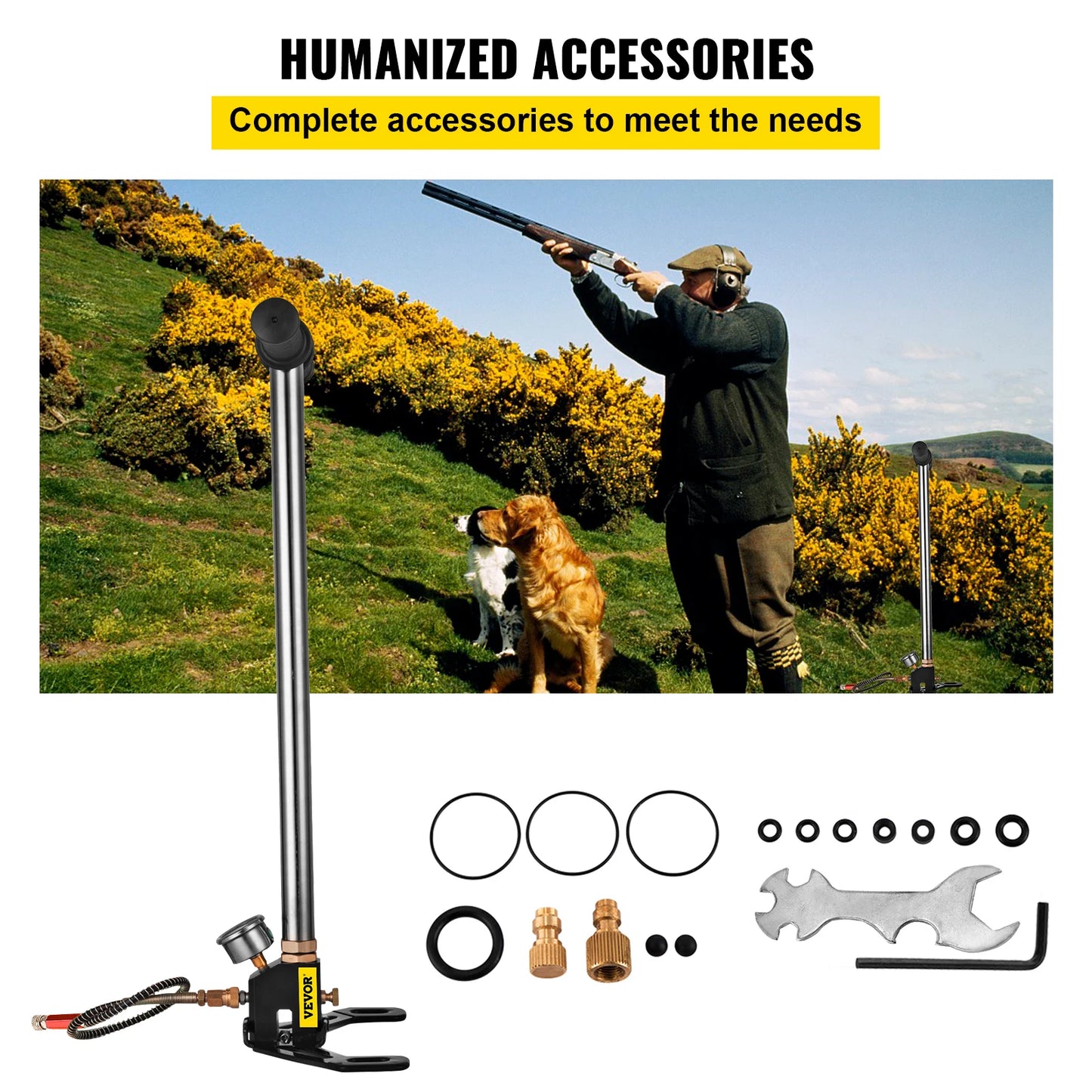 SucceBuy 3 Stage PCP Pump + Pressure Gauge 4500PSI Tire Kayak Ball Inflatable Air Gun Filling Stirrup High Pressure Hand Pump