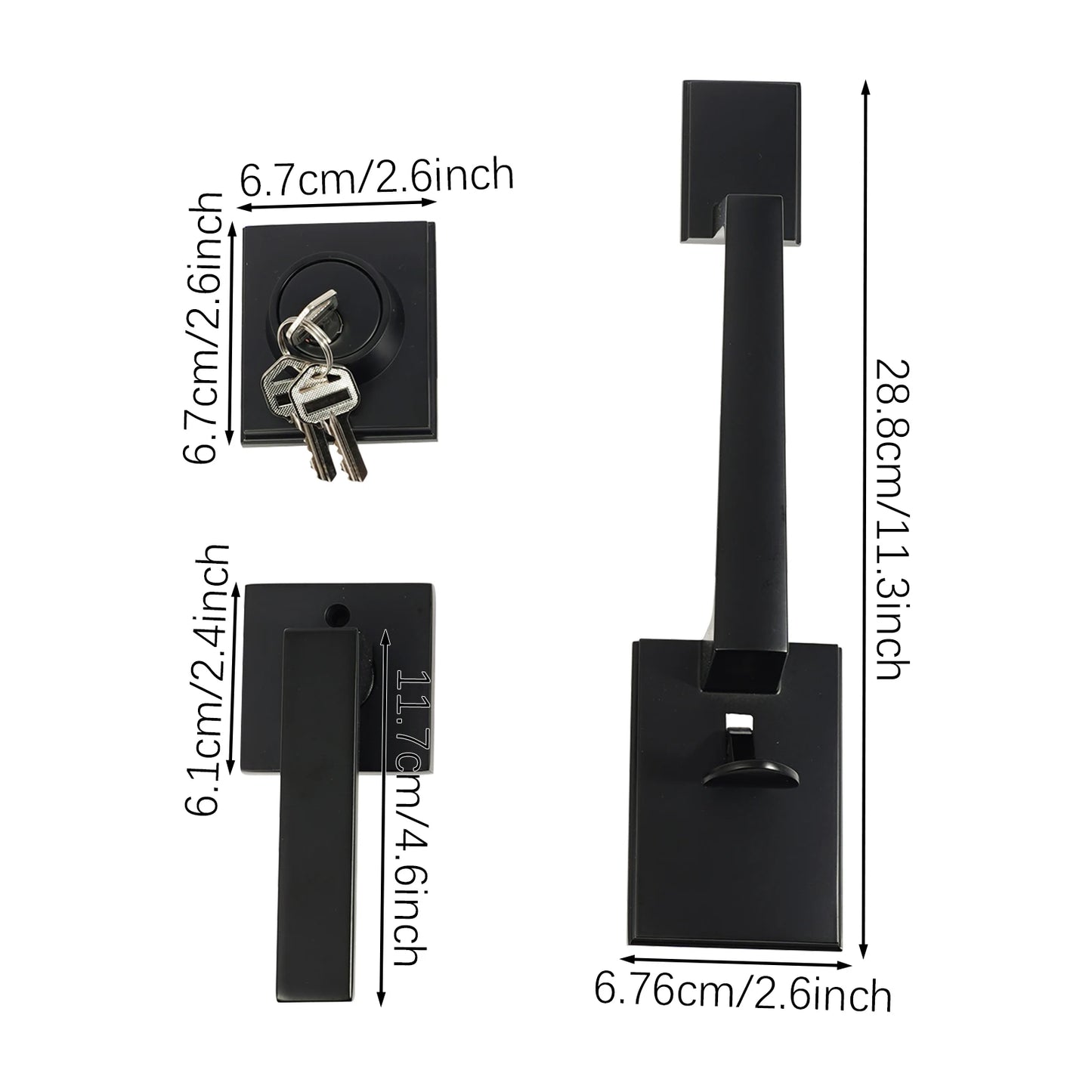 Door Lock Security-protection Double Front Door Lock Set Door Handle Door Lock with Keys Door Set with Reversible Handle Lever