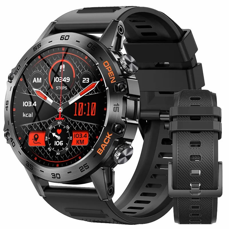 LIGE Military Men Outdoor Sports Smart Watch 1.39“HD Bluetooth Calling Full Touch Screen IP68 Waterproof Blood Oxygen Smartwatch