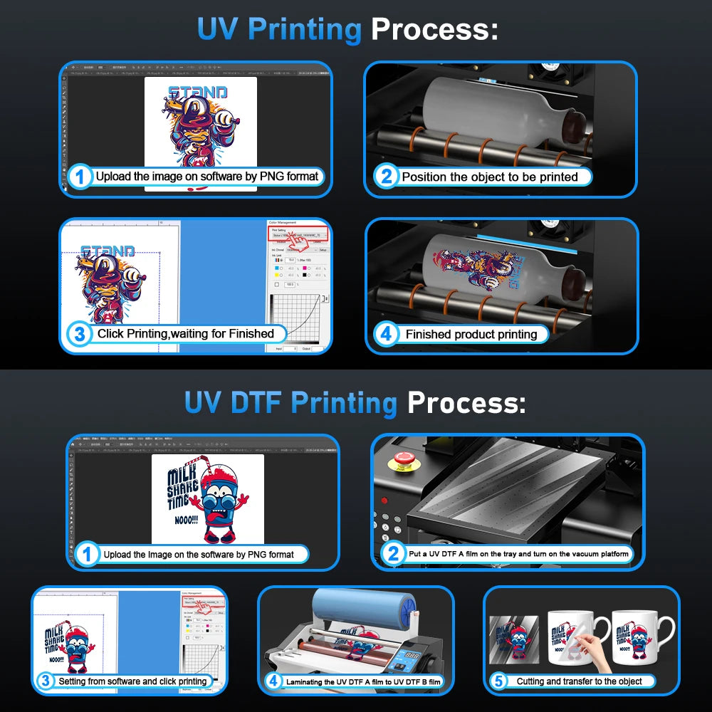 Colorsun A3/A4 UV Printers XP600/L805 Impresora A3 UV DTF Sticker Printing Machine UV Printers For Acrylic Bottle Wood Metal