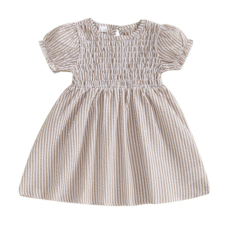 Adorable Baby Girl Floral Print Sleeveless Ruffle Hem Crew Neck A-Line Dress for Summer Beach Party Outfit