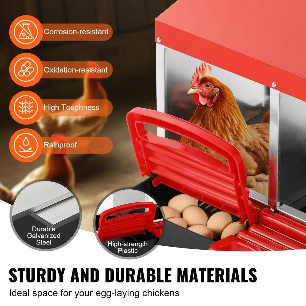 8 Compartment Chicken Nest Box with Inclined Design for Easy Access and Cleaning Ideal for Farm Use
