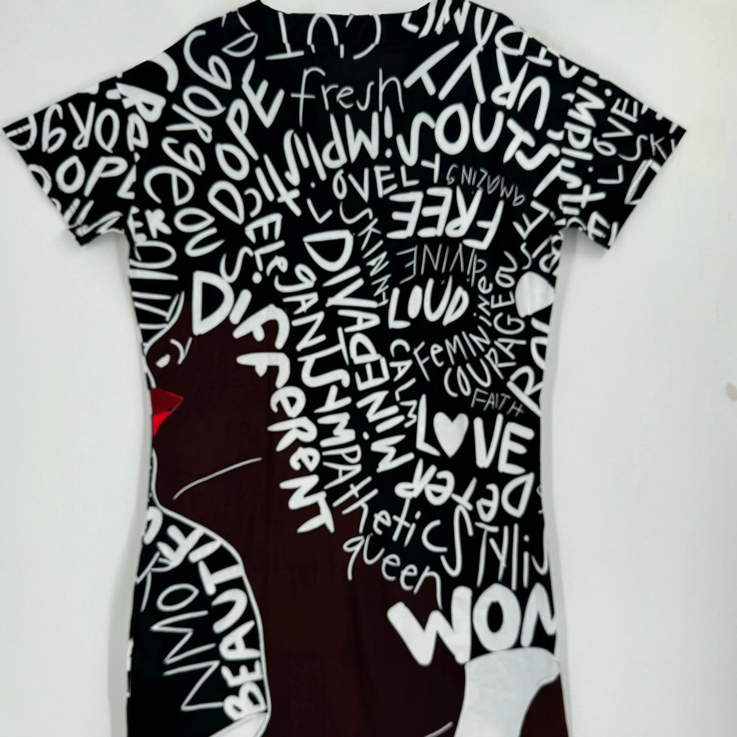 Large size fashionable slim loose dress letter printing comfortable large size women's clothing