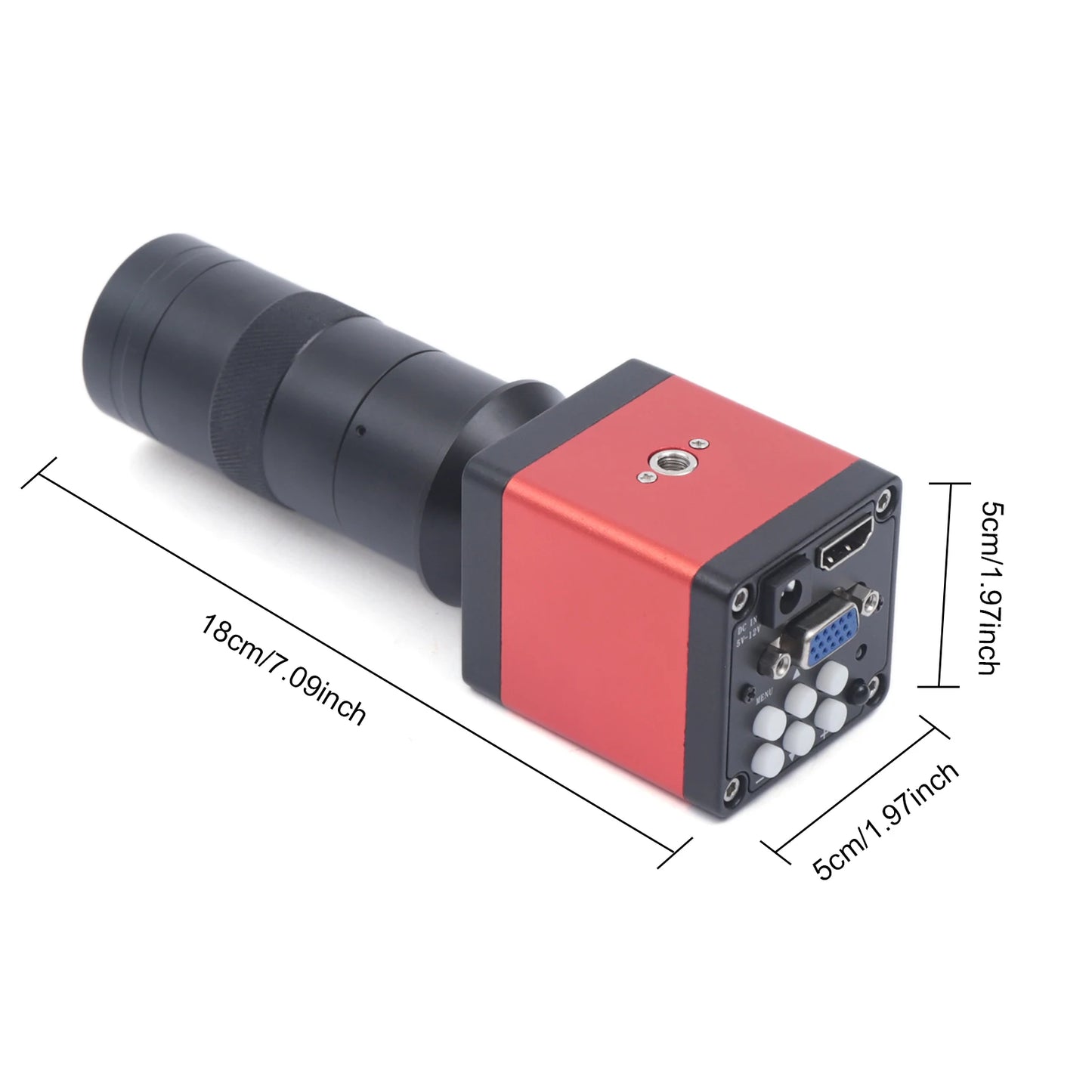 110V HDMI Video Microscope USB Camera 60FPS HD Industrial Video Digital with Remote Control for PCB Board, Hardware, Connector