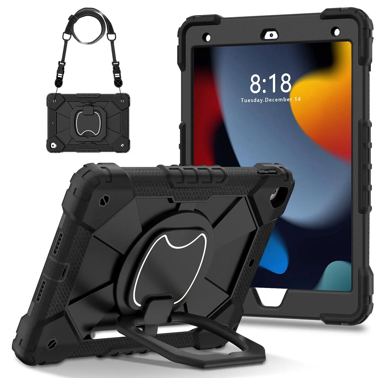 for iPad 5th/6th/7th/8th/9th/10th 2022 Air 4/5 Pro 11 Pro 9.7 Case with Pencil Holder with 360 Rotating Foldable Stand Cover