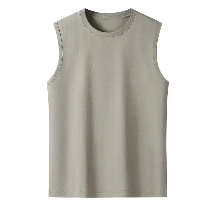 2025 Summer Basic 100% Cotton Women Tank Tops Plus Size Fashion Solid Color O-Neck Sleeveless Loose T Shirt Sports Running Vest