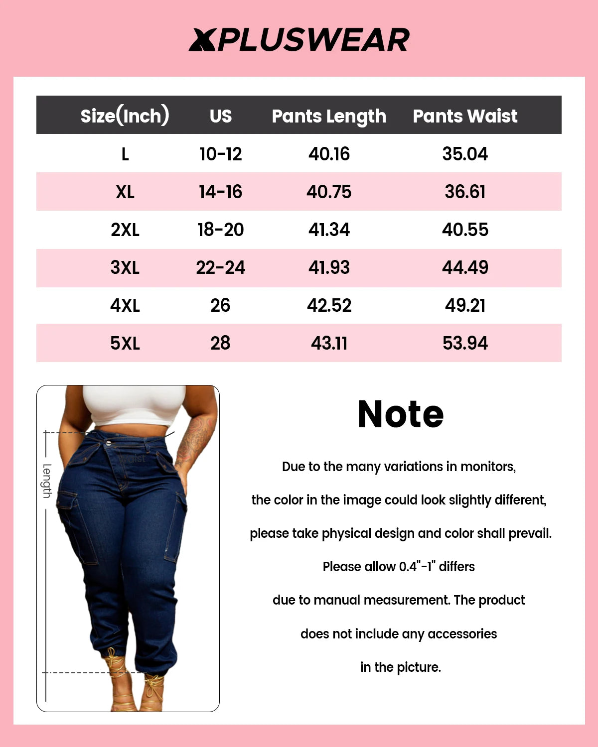 Plus Size Blue Daily Denim Asymmetric Waist With Pocket Cargo Jeans
