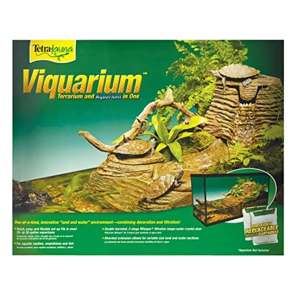 Fauna Viqaquarium All In One Terrarium Aquarium for Aquatic Reptiles Amphibians with Cascading Waterfall Basking Areas and Easy Climb
