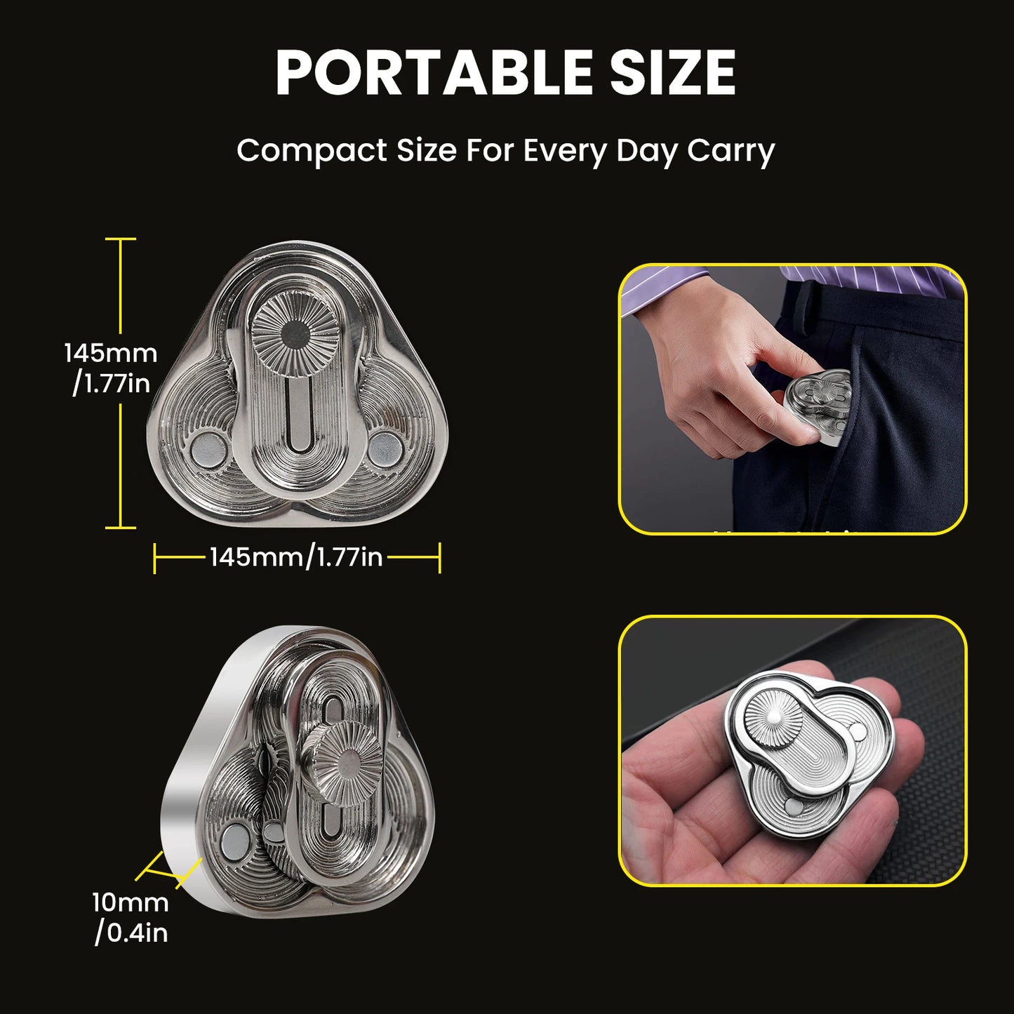 Metal Fidget Slider, EDC Toys Triangle Rotation Metal Fidget Toys Fidget Toys Adults for Stress and Anxiety Relief