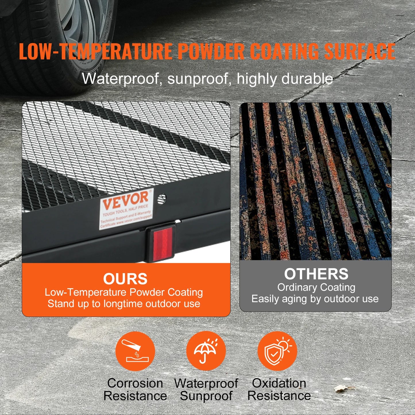 SucceBuy Hitch Mount Cargo Carrier Hitch Cargo Rack with Folding Ramp 500LBS Mobility Scooter Carrier Fit 2" Hitch Receiver