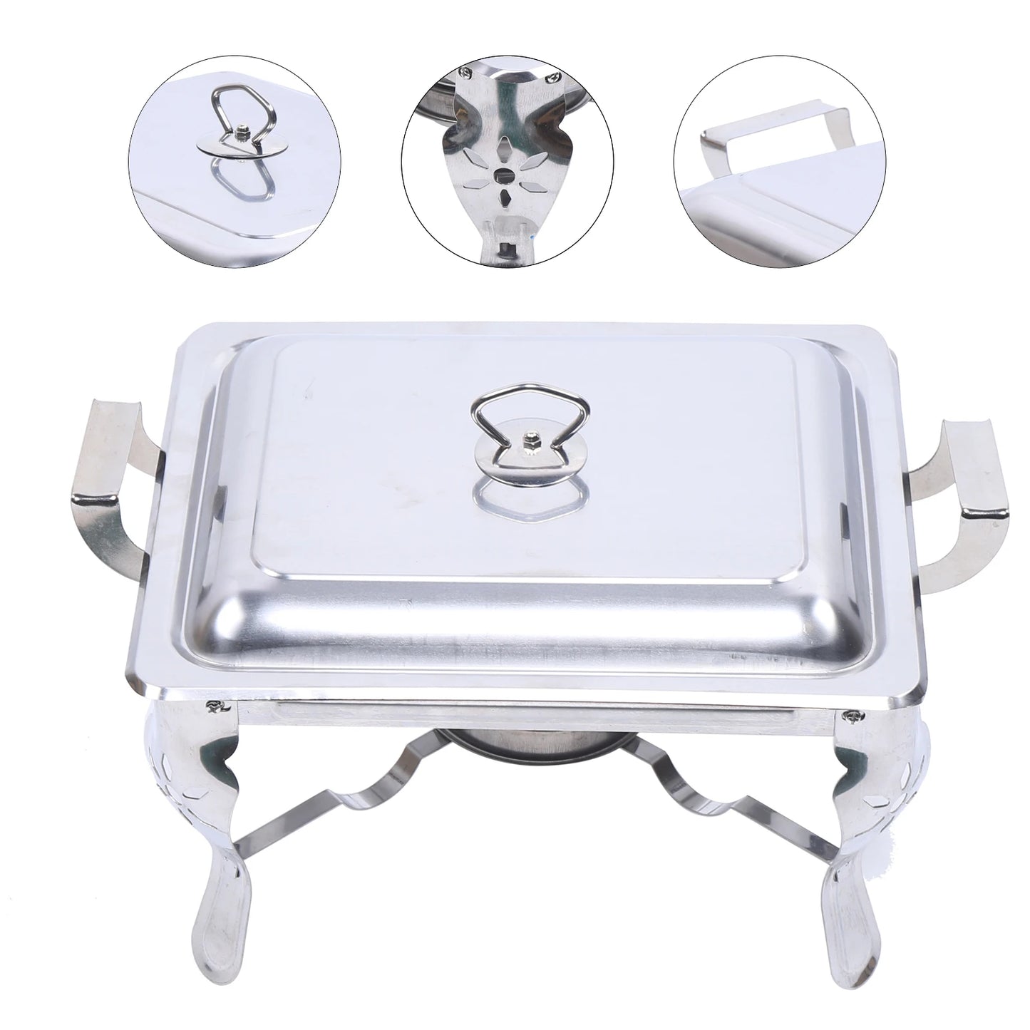 Stainless Steel 6L Chafing Dish, Buffet Warmer for Catering and Parties