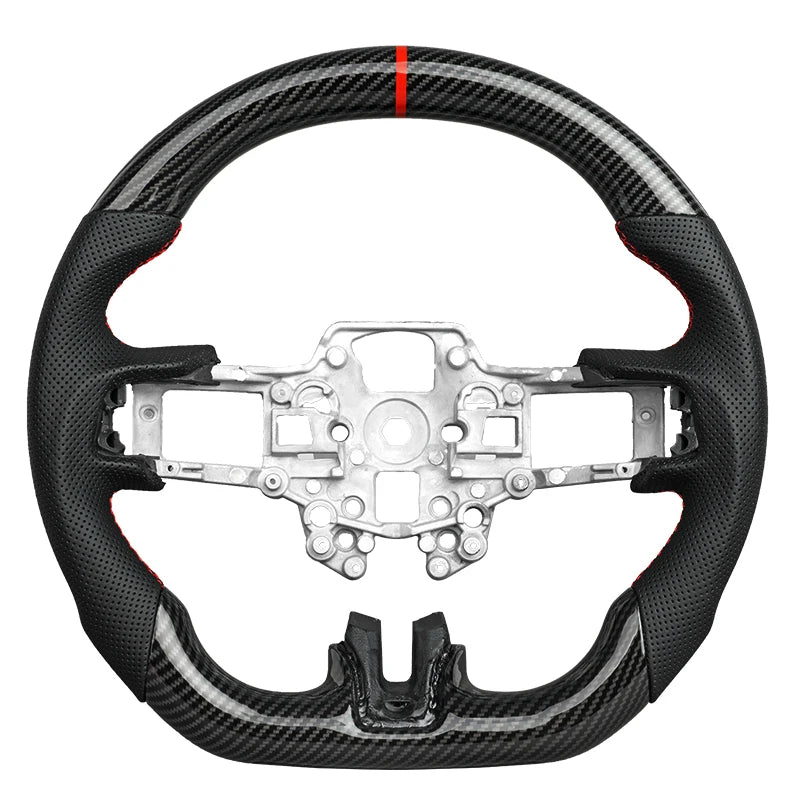 Hydro-Dip Carbon Fiber D-shaped Steering Wheel Preforated Leather Grip for Mustang EcoBoost/GT/Shelby GT350/GT350R 2015-2023