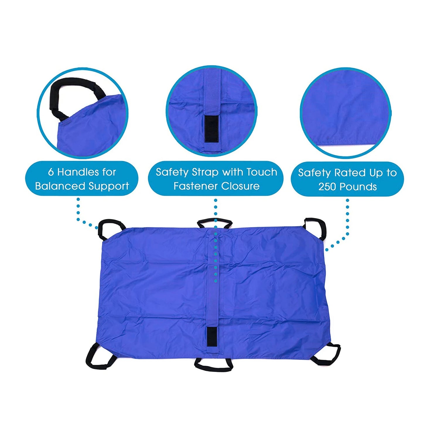 Pet Transport Stretcher,Foldable Foldable Emergency Animal Carrier Anti-bite Nylon Stra w/6 Handles, 132 lb Capacity, Animal St