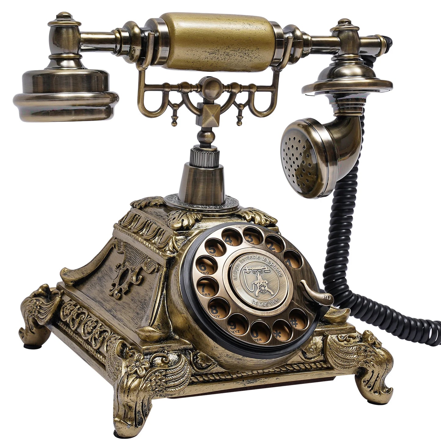 Vintage Rotary Telephone, Retro Landline with Bronze Appearance, Redial Function, Ideal for Home, Office, and Gift