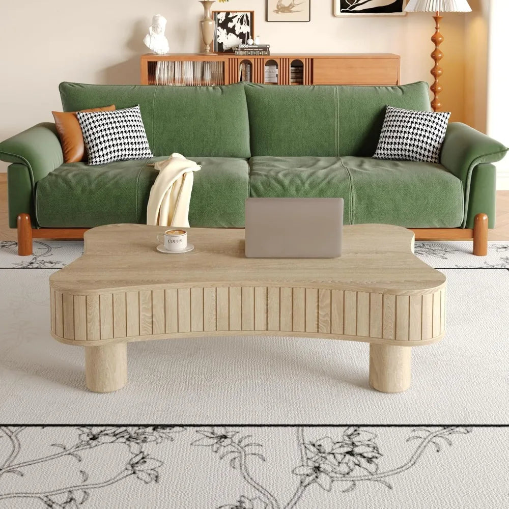 Lift Top Coffee Table with Hidden Storage, Lift Up Coffee Tables with Silent Hydraulic Lift, Cloud Shape Low Center Table Accent