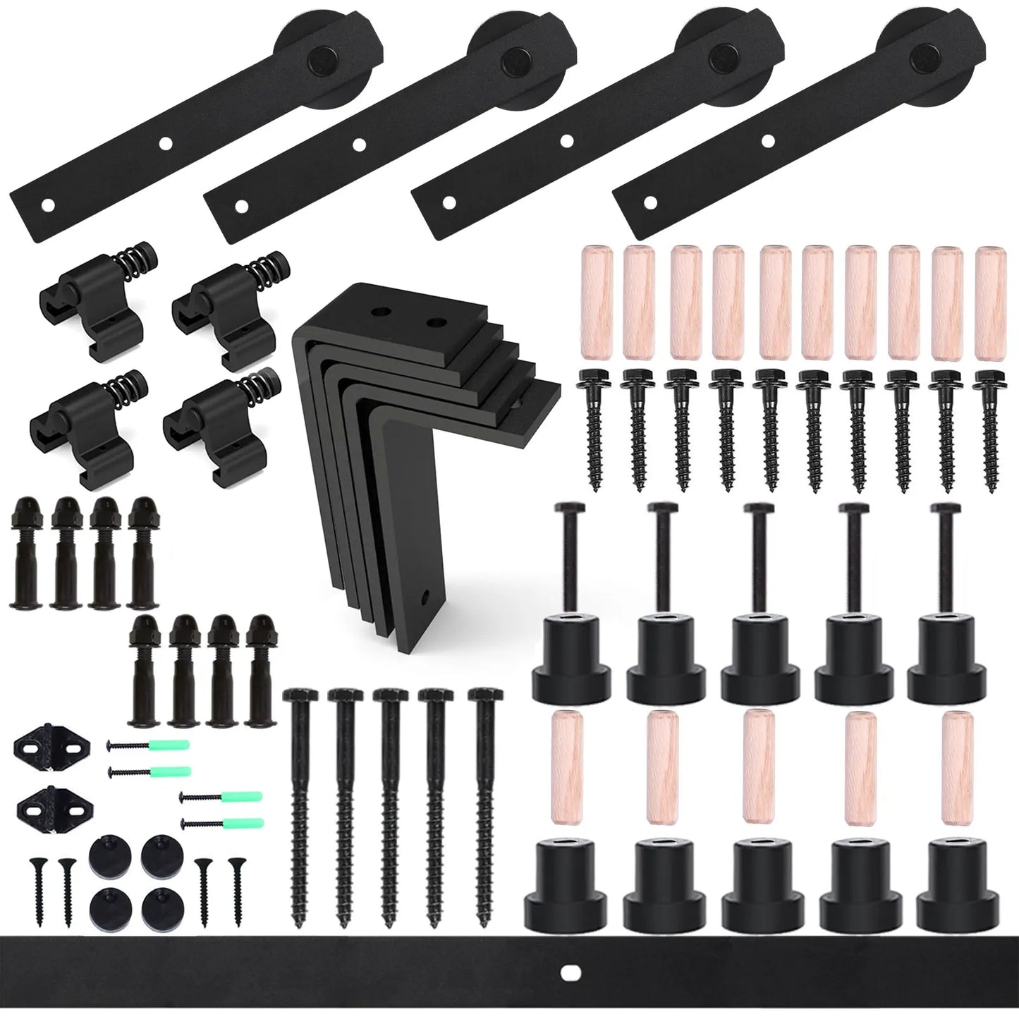 CCJH Sliding Barn Door Hardware Kit Ceiling Mount Sliding Door Track Accessory Kit Double Sliding Interior Door I Shape