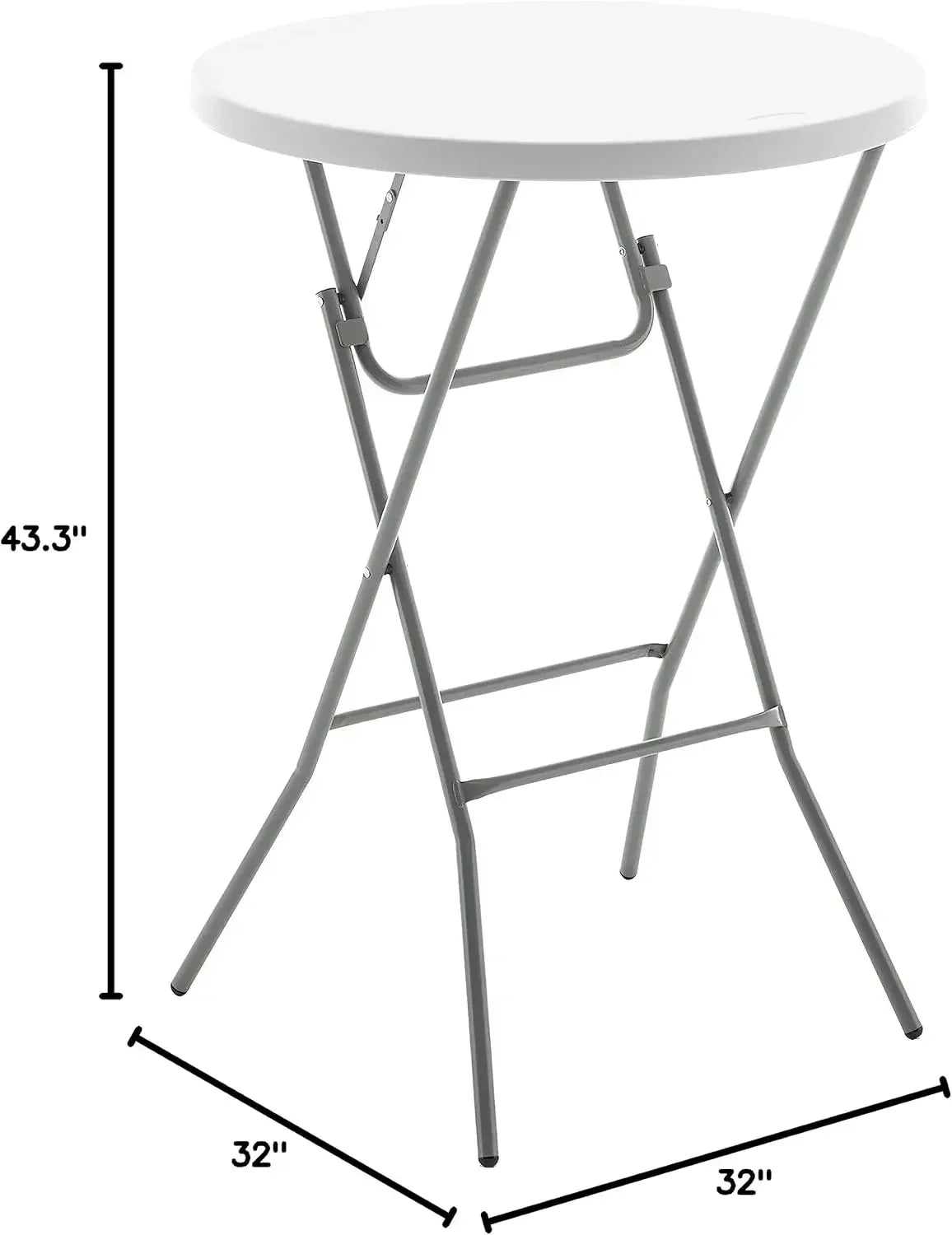 32" Round 43" Bar Height White Granite Plastic Folding Portable Commercial Banquet Card Coffee Dining Table for Wedding Party