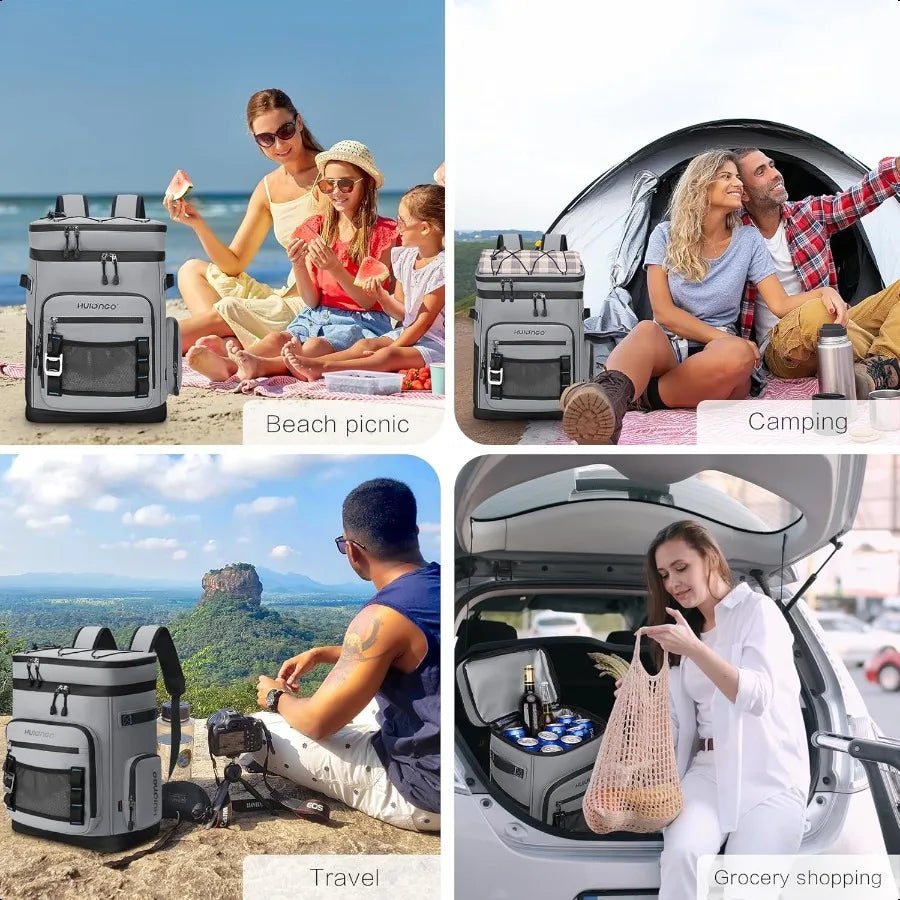 Large Waterproof Insulated Cooler Backpack for Men Women Leak Proof Cooler Backpack for Camping Beach Fishing Picnic Travel Out