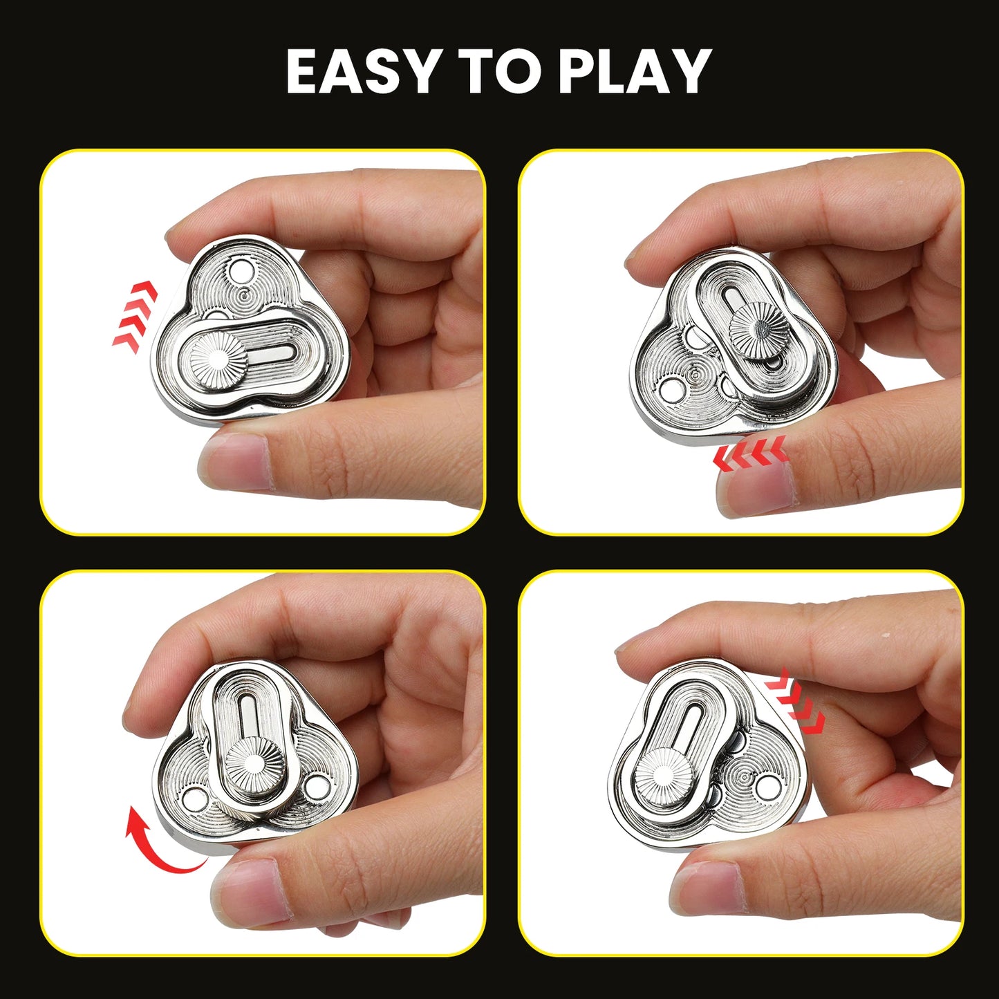 Metal Fidget Slider, EDC Toys Triangle Rotation Metal Fidget Toys Fidget Toys Adults for Stress and Anxiety Relief