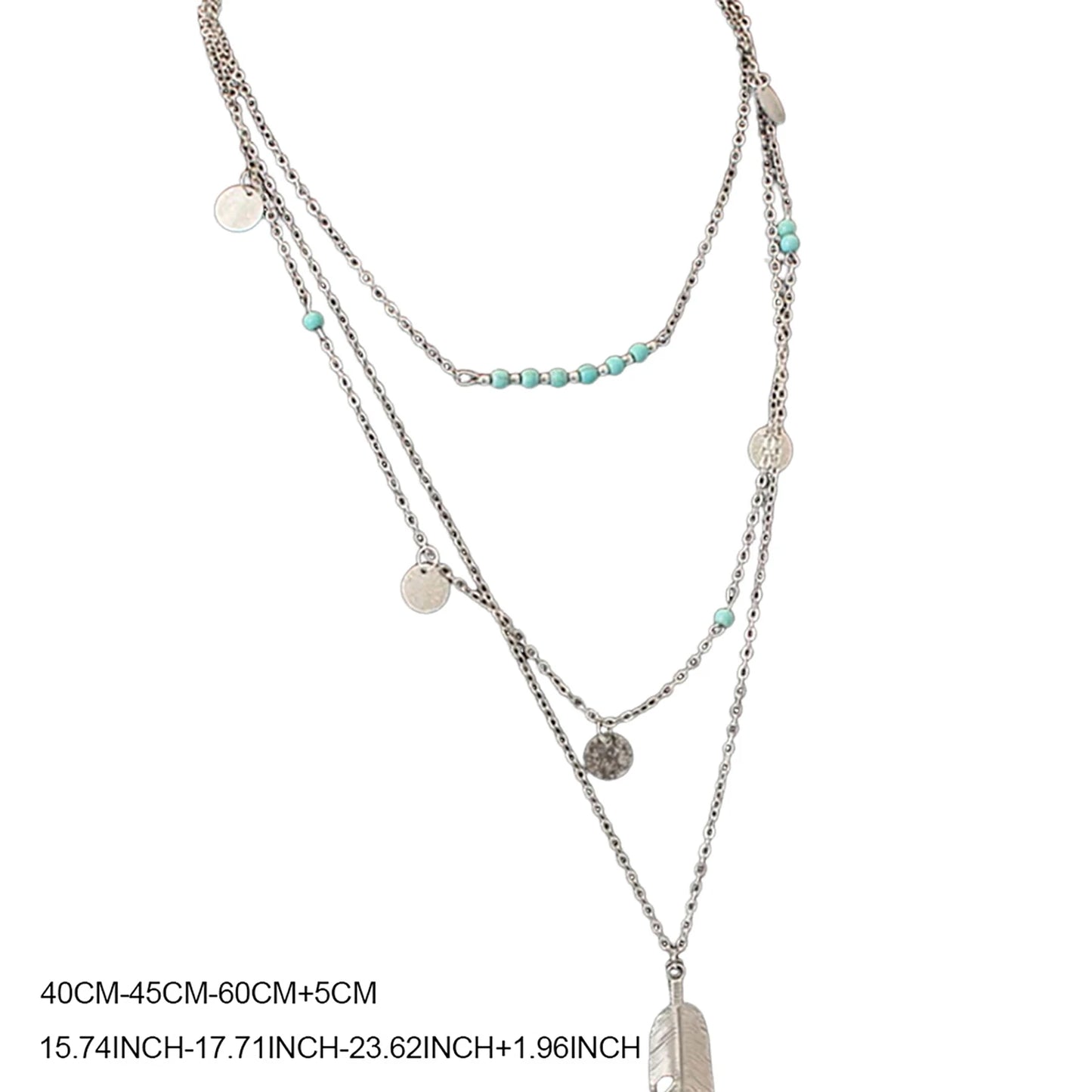 Woman Necklace with Feather Pendant Durable Alloy Skin-friendly Glossy Necklace for Banquet Wedding Dresses Skirts MIAO