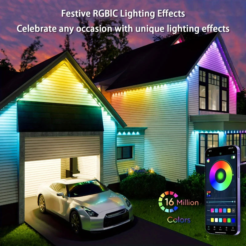 45M RGB Eaves LED Lights Permanent Outdoor Eaves LED Lights patio deals Party Home Holiday Decor halloween decorations