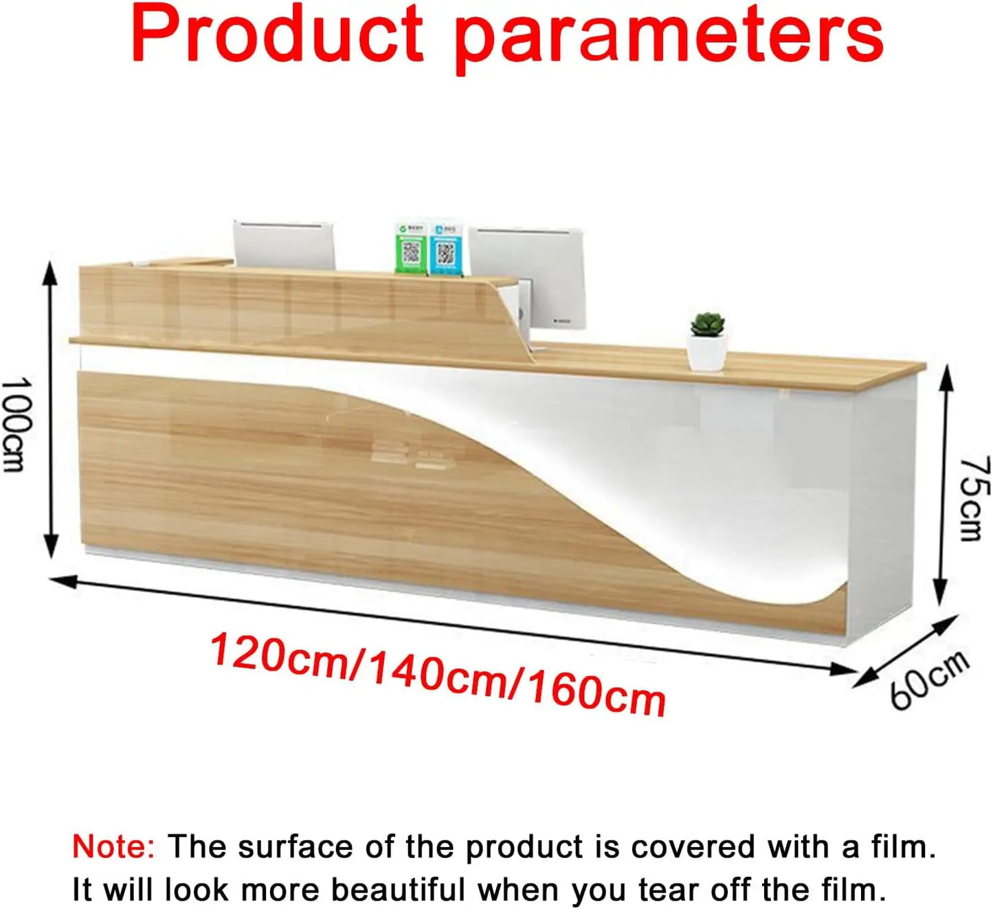 Reception Desk, Front Counter Desk with Lockable Drawer,Modern Retail ,Computer Workstation for Clothing Store,Beauty Salon