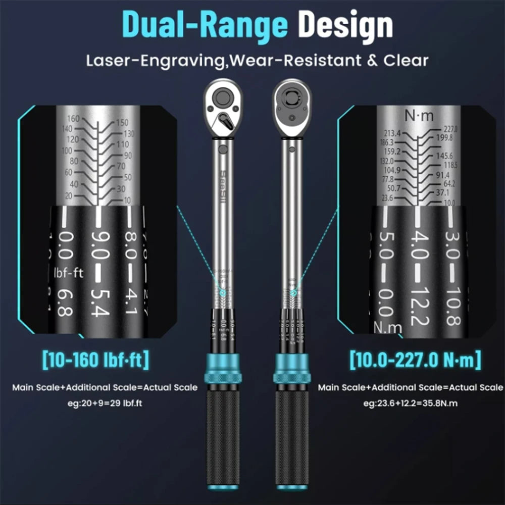 Seesii Ratchet Wrench Set Tools Full Professional Novelty Socket Sets Flat Wrenches Automotive Mechanical Hand Torque Car