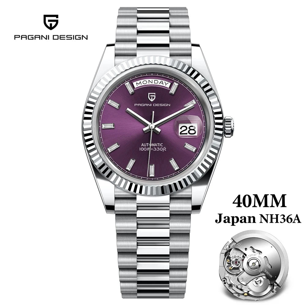 PAGANI DESIGN DD40 Men's Watches 2025 Top Luxury Automatic NH36A Mechanical Wristwatches AR Sapphire Mirror Watch For Men Clock